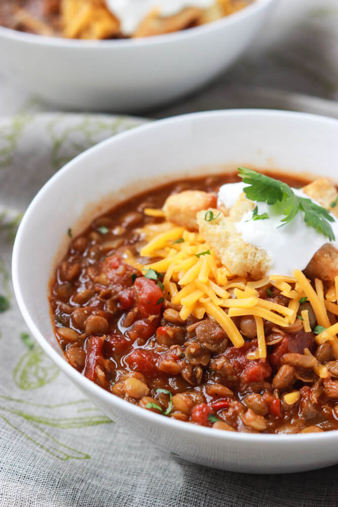 Quick and Easy Lentil Chili (Top Rated) Little Broken