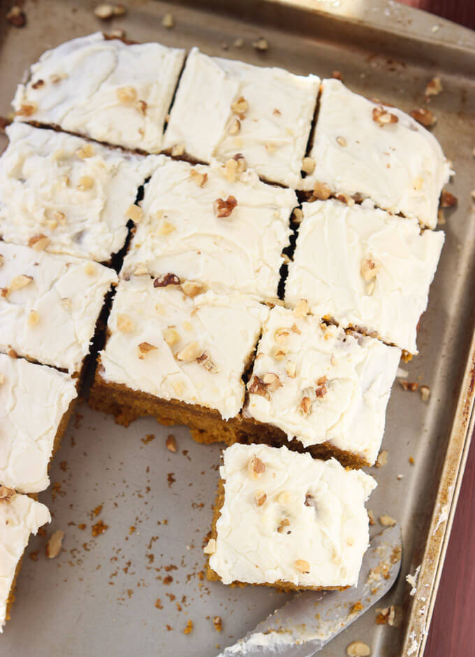 Thanksgiving Countdown: Pumpkin Bars with Cream Cheese Frosting ...