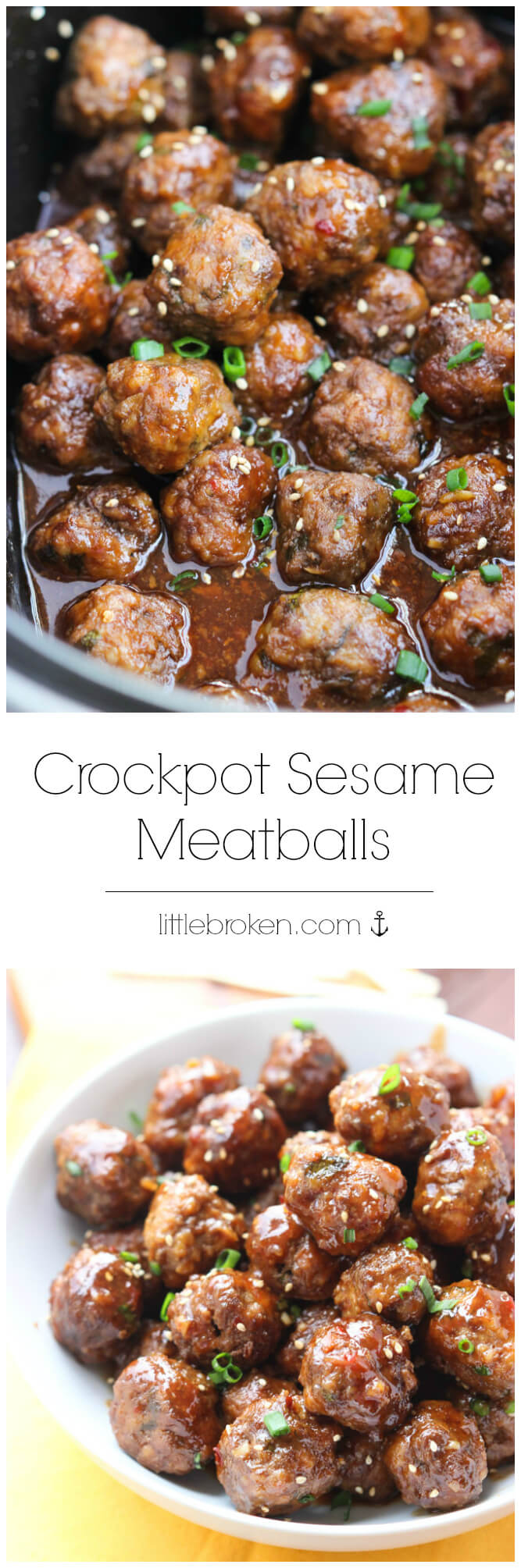 Crockpot Sesame Meatballs - Little Broken