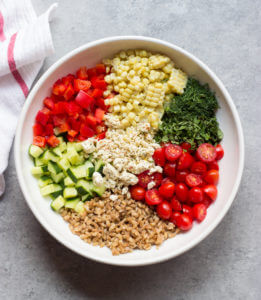 Summer Farro Salad - Little Broken