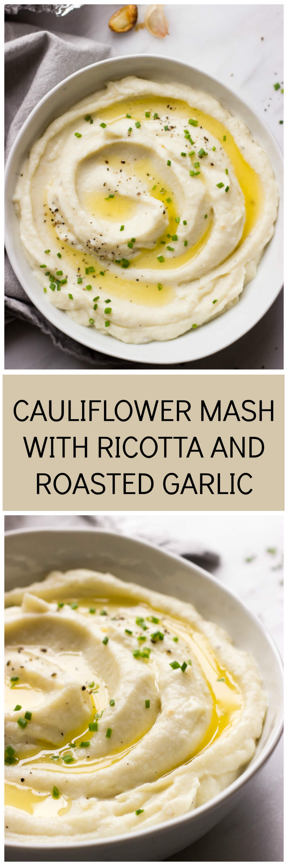 Cauliflower Mash with Ricotta and Roasted Garlic  Little Broken