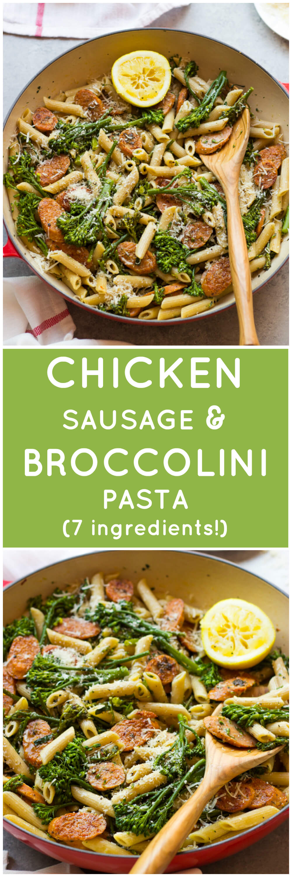 Chicken Sausage and Broccolini Pasta (7-Ingredients) - Little Broken