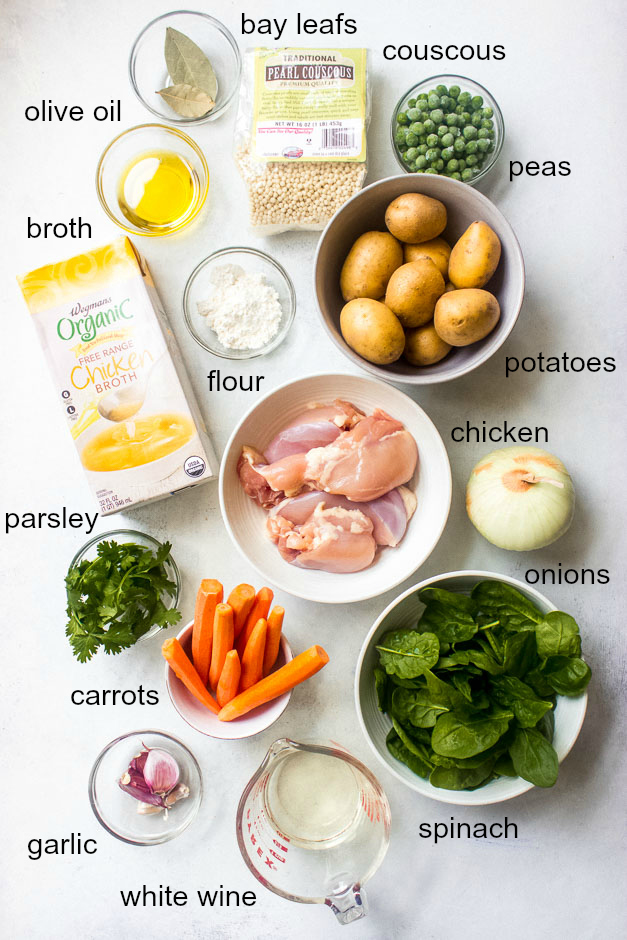 Ingredients for chicken thigh stew recipe
