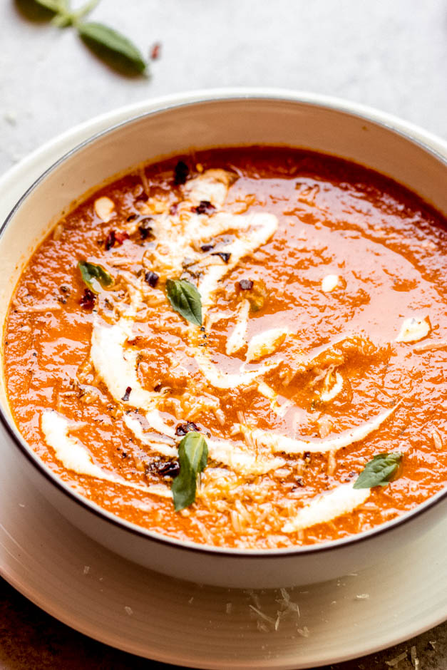 Ina Garten's Roasted Tomato Basil Soup - Little Broken