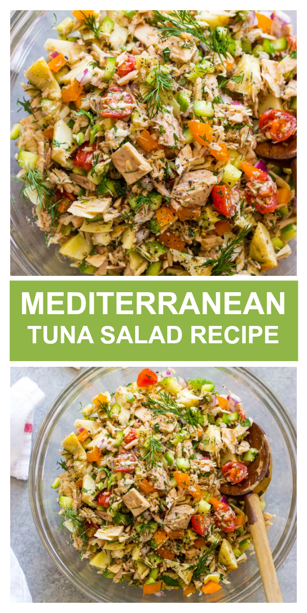 Mediterranean Tuna Salad (Mayo Free) - Little Broken