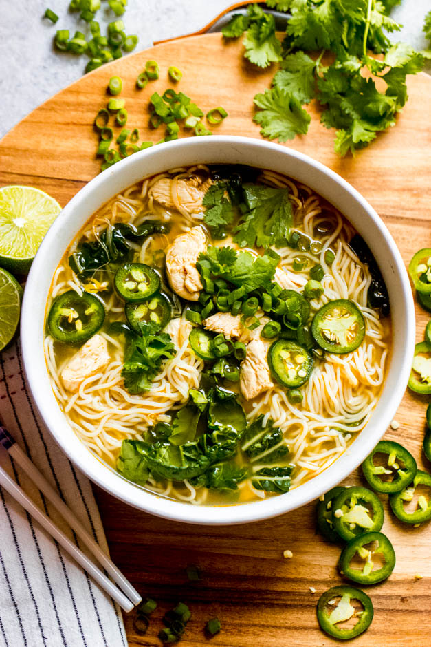 Vietnamese Chicken Noodle Soup (Easy Pho Soup) - Little Broken