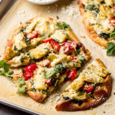 Artichoke Tomato And Spinach Flatbread Little Broken