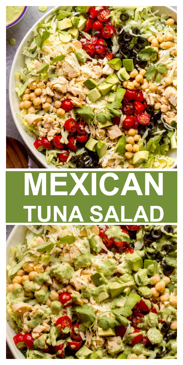 Mexican Tuna Salad with Creamy Cilantro Dressing - Little Broken