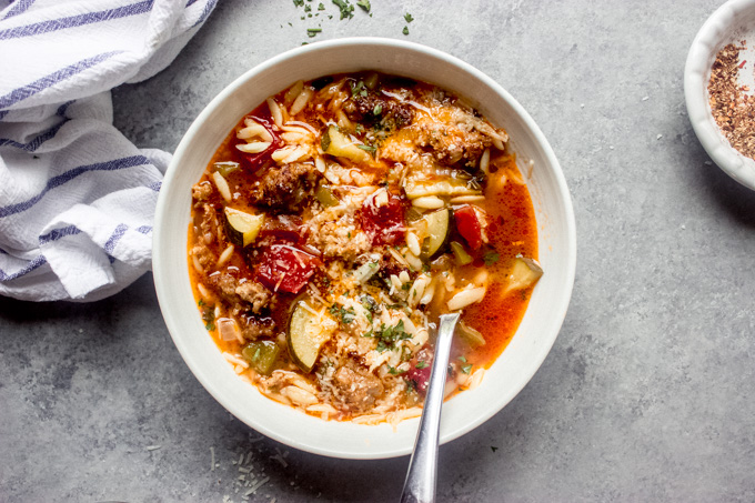 Quick Easy Sausage Zucchini Soup Little Broken