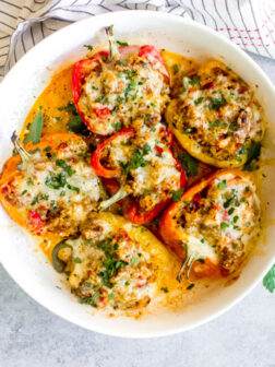 Sausage and Rice Stuffed Peppers - Little Broken