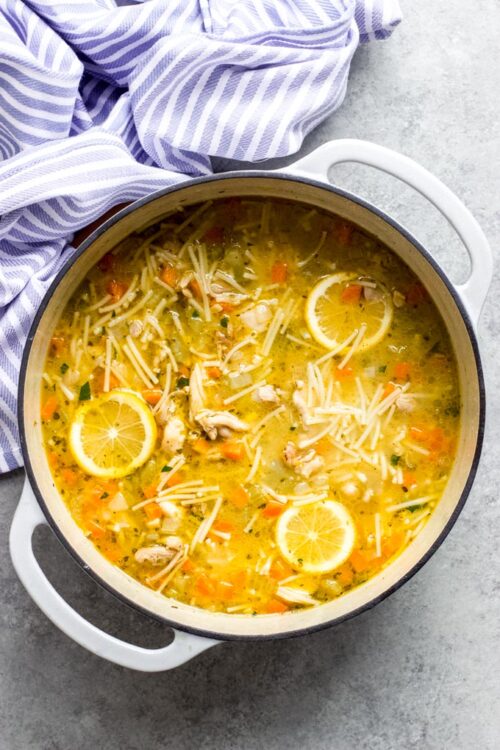 30-Minute Lemon Chicken Noodle Soup - Little Broken