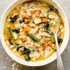 Tuscan White Bean and Kale Soup - Little Broken