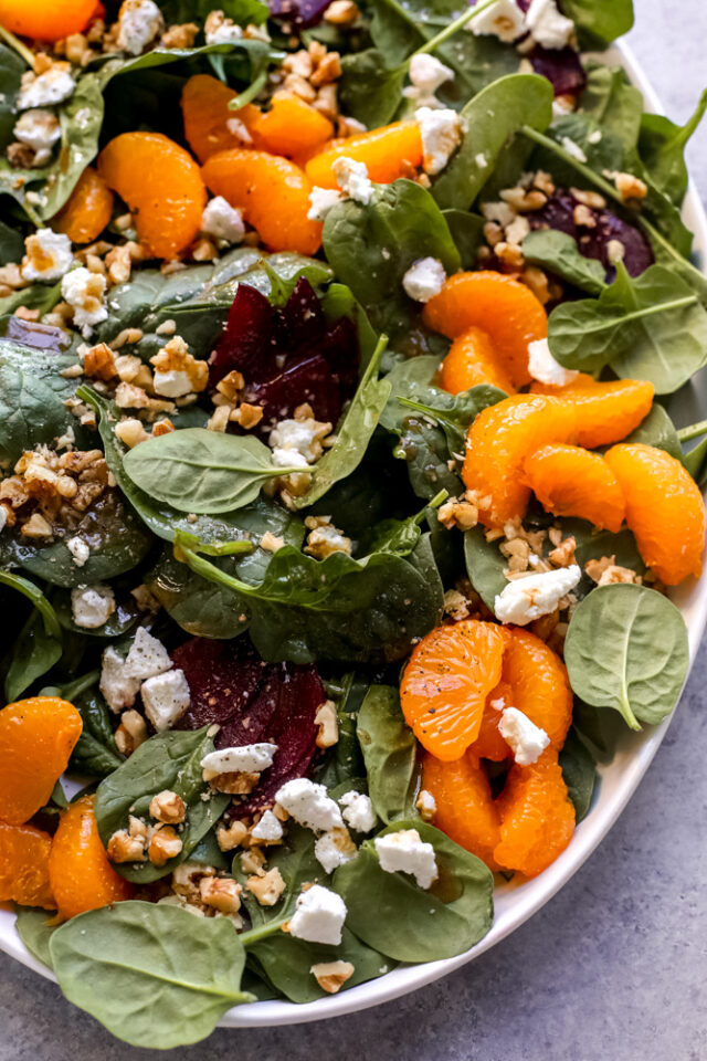 Spinach Salad with Mandarin Oranges - Little Broken