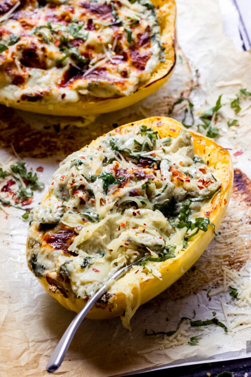 Twice Baked Spaghetti Squash - Little Broken