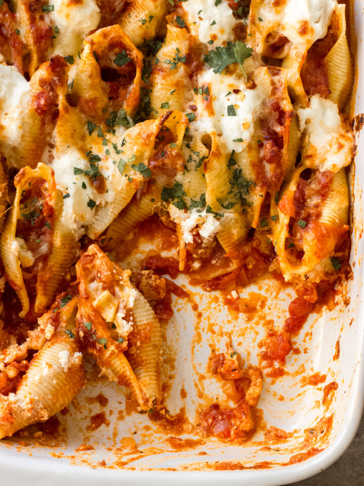 Italian Sausage Stuffed Shells - Little Broken