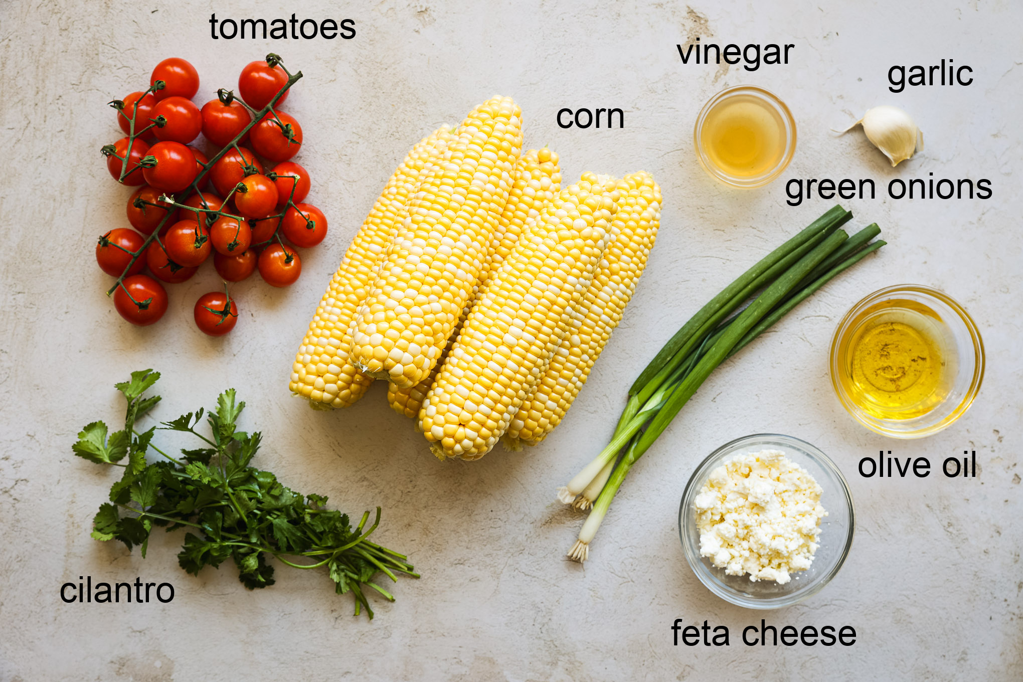 ingredients for corn salad.