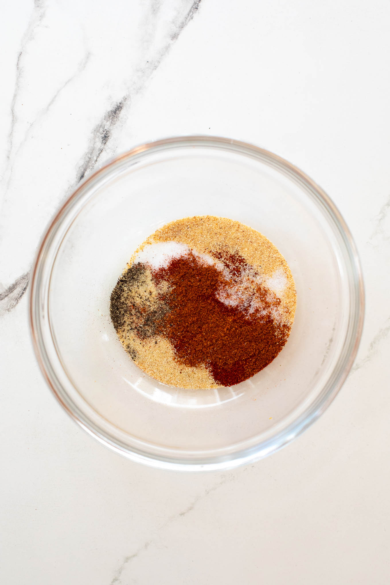 spice mixture in a glass bowl.