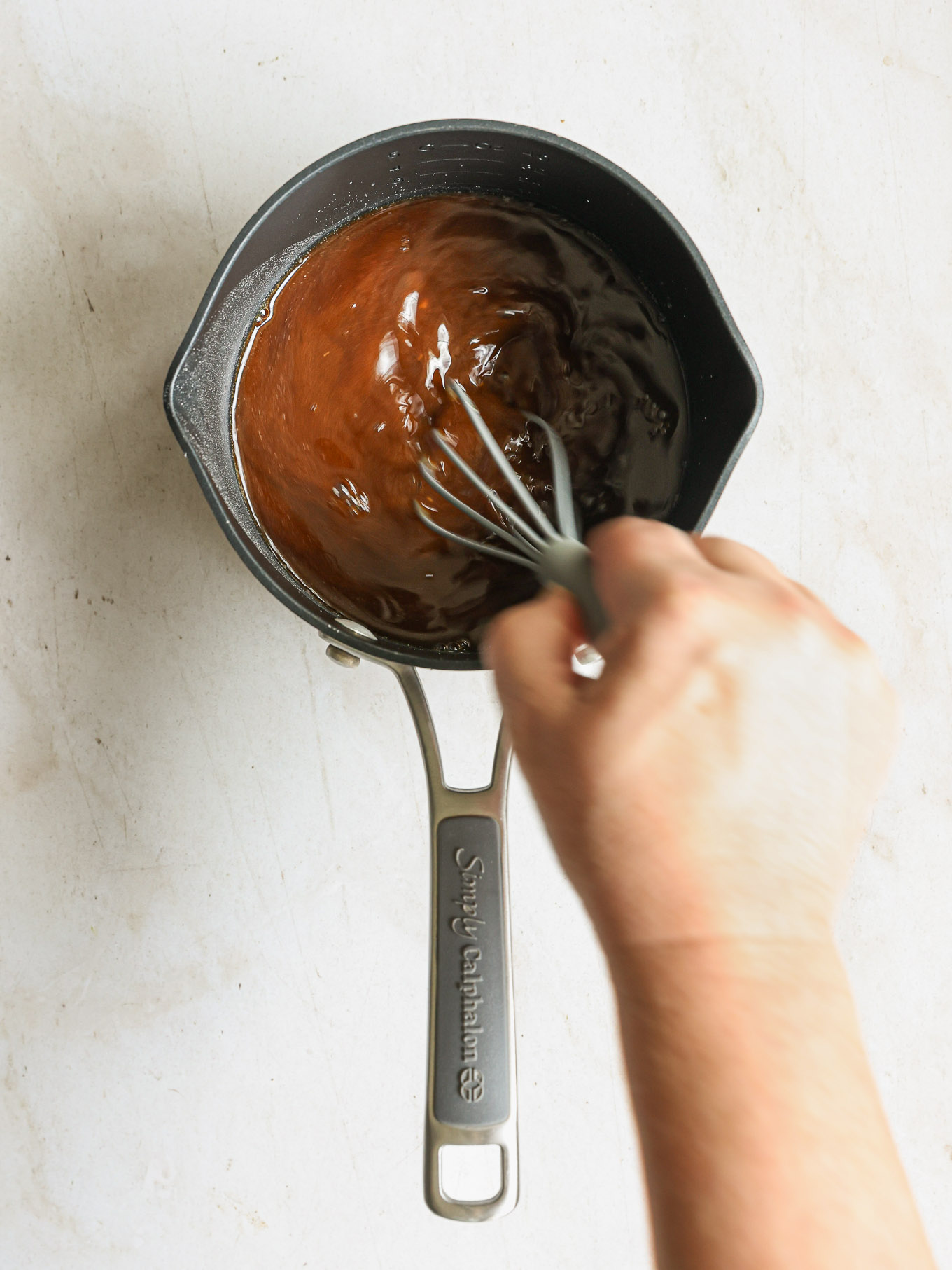 teriyaki sauce in a saucepan.